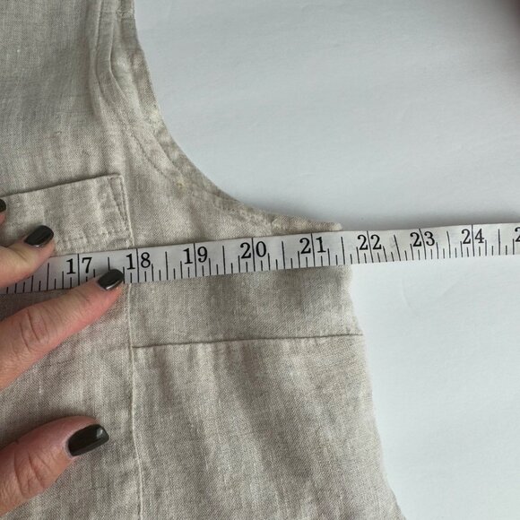 Chico's 100% Linen Beige Long Line Sleeveless Tunic Top Chico Size 2 (US L/12) - Picture 9 of 10